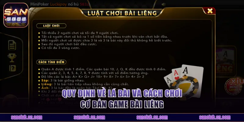 Quy định về lá bài và cách chơi cơ bản game bài Liêng